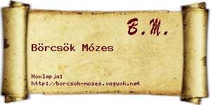 Börcsök Mózes névjegykártya